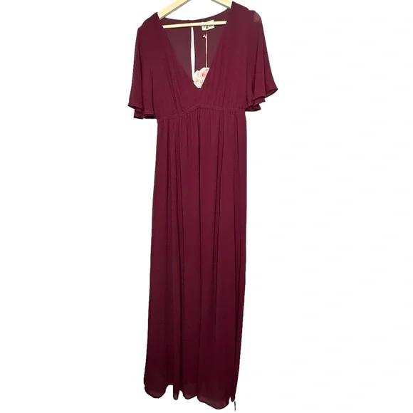 Show Me Your Mumu Emily Empire Waist Maxi Dress Merlot NEW